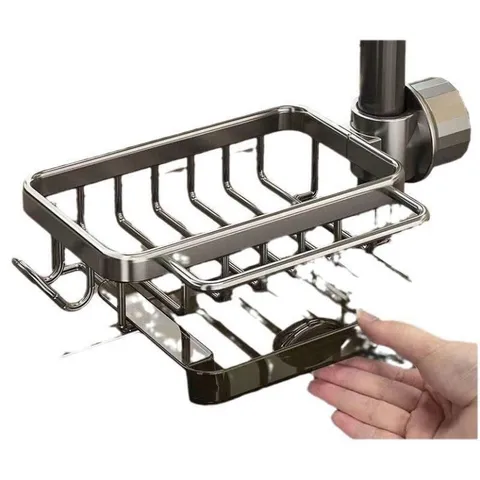 Kệ Inox Đựng Đồ Gắn Vòi Nước Đa Năng - Giá Treo Tiện Lợi Cho Đồ Rửa Chén Bát