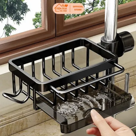 Kệ Inox Đựng Đồ Gắn Vòi Nước Đa Năng - Giá Treo Tiện Lợi Cho Đồ Rửa Chén Bát