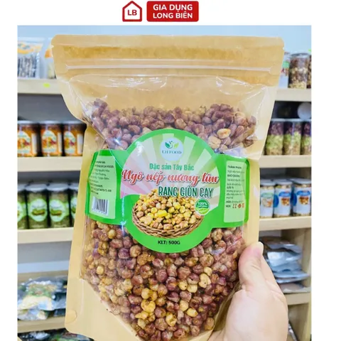 Ngô Nếp Nương Tím Điện Biên Sấy Giòn Gói 500g - Snack Ngon Miệng Từ Thiên Nhiên