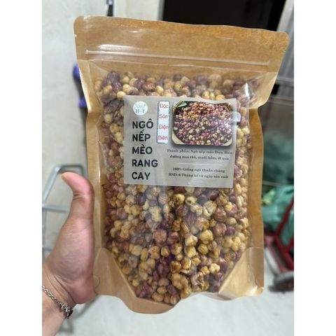 Ngô Nếp Nương Tím Điện Biên Sấy Giòn Gói 500g - Snack Ngon Miệng Từ Thiên Nhiên