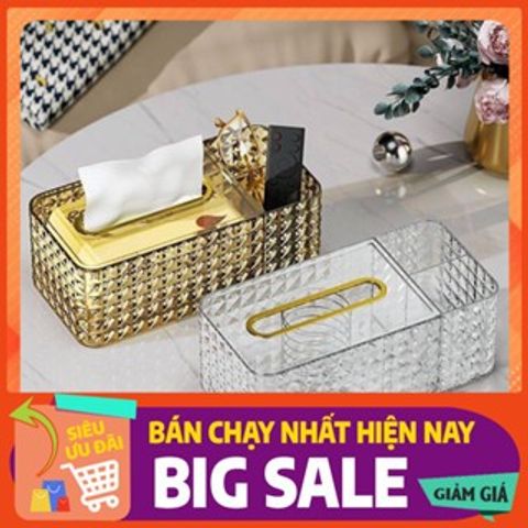 Hộp đựng khăn giấy đa năng kèm khay đựng đồ