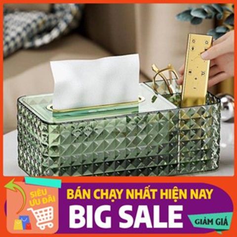 Hộp đựng khăn giấy đa năng kèm khay đựng đồ