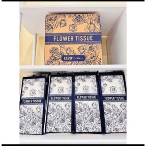 Giấy Rút Treo Tường 5312 Tờ 4 Lớp C&E FLOWER TISSUE - Cao Cấp và Tiện Lợi