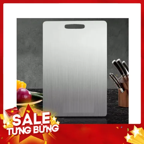 Thớt Inox 304 Cao Cấp 2in1 Chống Mùn, Dễ Vệ Sinh, Size 25x35cm