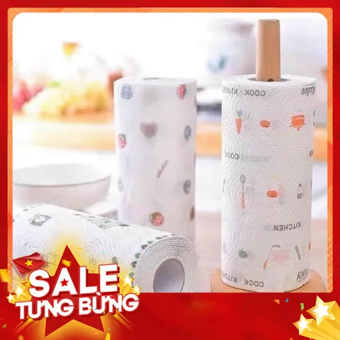 Cuộn khăn lau đa năng màu trăng, giấy lau bếp 50 tờ tiện lợi, tiết kiệm có thể giặt để tái sử dụng