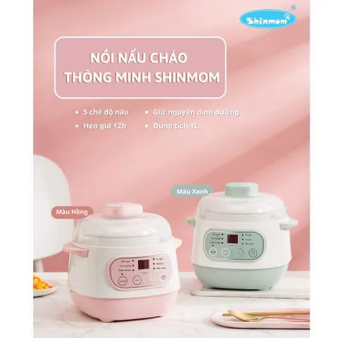 Nồi Hầm Cháo Chậm Cách Thủy 1L Cao Cấp - Bản Tiếng Trung Tiện Lợi Bảo Hành 1 Năm