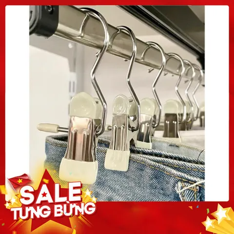 Móc Inox Kẹp Quần Áo Bọc Nhựa - Tiện Lợi và Bền Bỉ
