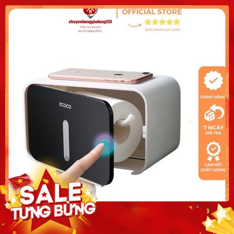 Hộp Đựng Giấy Vệ Sinh Ecoco Hình Chữ Nhật - Kèm Miếng Dán Cực Chắc