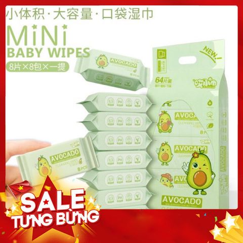 Khăn Giấy Ướt Mini Bịch 8 Gói - Tiện Lợi, Đa Năng Cho Mọi Gia Đình