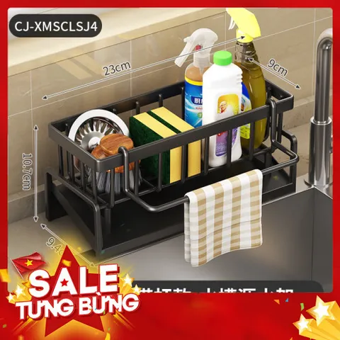 Giá Để Đồ Rửa Bát Tích Hợp Thanh Treo - Kích Thước 23cm, Tiện Lợi Cho Mọi Không Gian Bếp