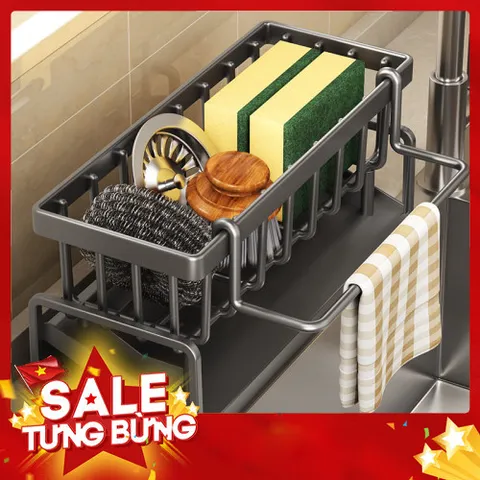 Giá Để Đồ Rửa Bát Tích Hợp Thanh Treo - Kích Thước 23cm, Tiện Lợi Cho Mọi Không Gian Bếp