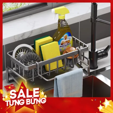 Giá Để Đồ Rửa Bát Tích Hợp Thanh Treo - Kích Thước 23cm, Tiện Lợi Cho Mọi Không Gian Bếp