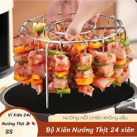 Dụng cụ xiên thịt nướng cho nồi chiên không dầu 24 xiên