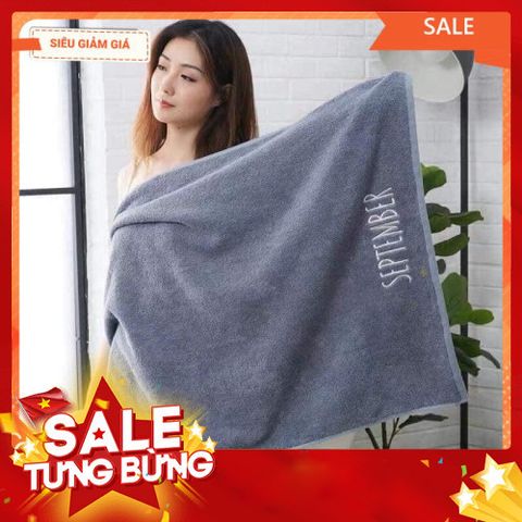 Khăn tắm ngày tháng 70x140 cm thêu logo 12 tháng, chất khăn bông mềm mịn , thấm hút mồ hôi cực tốt