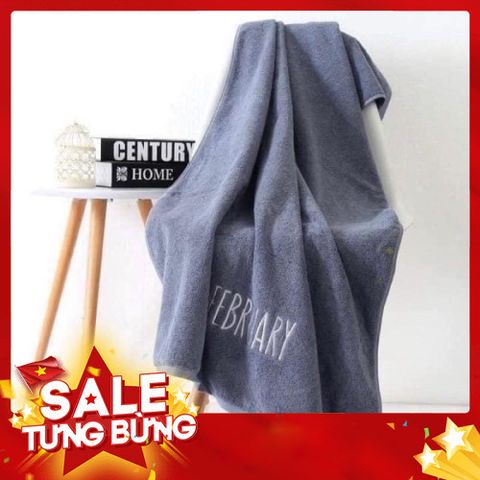 Khăn tắm ngày tháng 70x140 cm thêu logo 12 tháng, chất khăn bông mềm mịn , thấm hút mồ hôi cực tốt