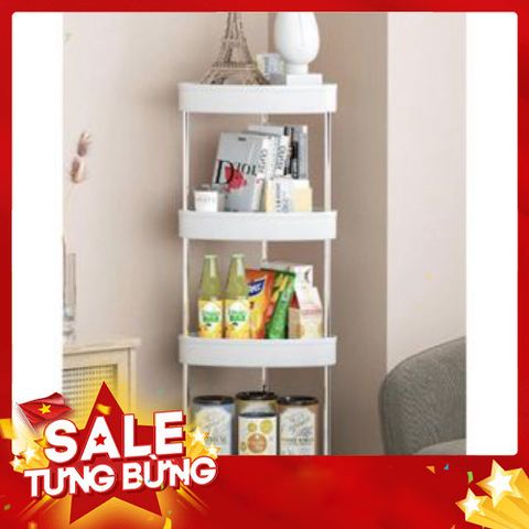 kệ góc tường tam giác 3 tầng có bánh xe di chuyển