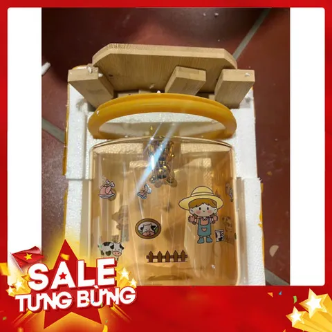 Bình Thuỷ Tinh Hổ Phách Có Vòi - Tặng Kèm Giá Đỡ Dung Tích 3,6 Lít
