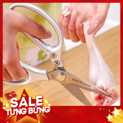 Kéo Làm Bếp Đa Năng Nhật Bản Cắt Giấy, Cắt Gà , Làm Bếp Chất Liệu Dày Dặn Siêu Bền