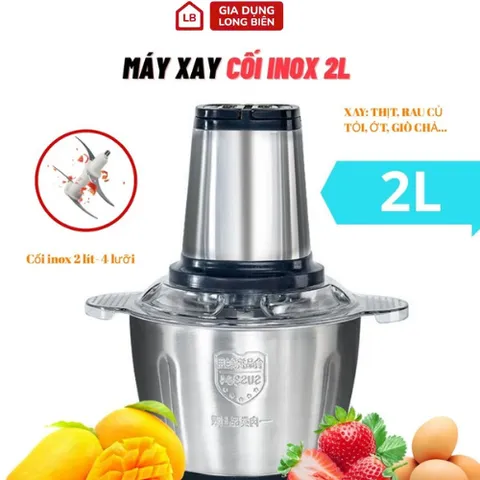 Máy Xay Thịt Cối Inox 2 Lít - Sắc Bén, Tiện Lợi Cho Mọi Nhà Bếp