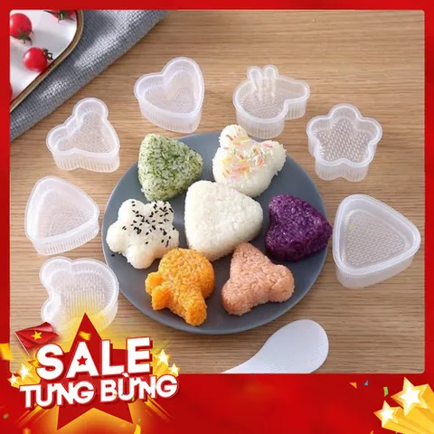 Combo 7 món khuôn làm cơm bento cho bé yêu