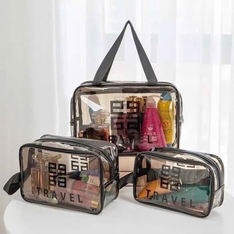 Sét 3 túi đựng đồ du lịch trong suốt đủ size tiện dụng