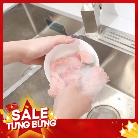 Combo 10 Khăn Lau Bếp Đa Năng Tiện Lợi Khăn Lau Tay 2 Mặt Siêu Thấm Lau Bát Lau Chén Đĩa
