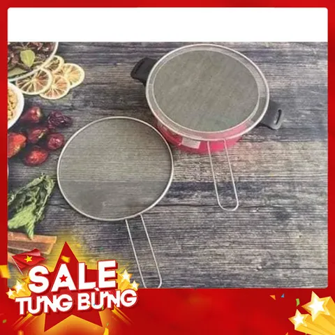 Nắp Chảo Chống Mỡ Bắn Size 28cm - Inox Dạng Lưới Chắc Chắn, Ngăn Dầu Mỡ Bắn Tung Tóe