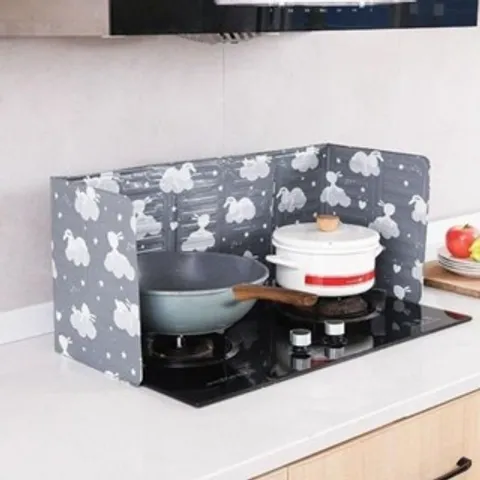 Tấm Chắn Dầu Mỡ Vách Ngăn Nhôm - Gấp Gọn Tiện Dụng Cho Nhà Bếp Họa Tiết Hoa Văn