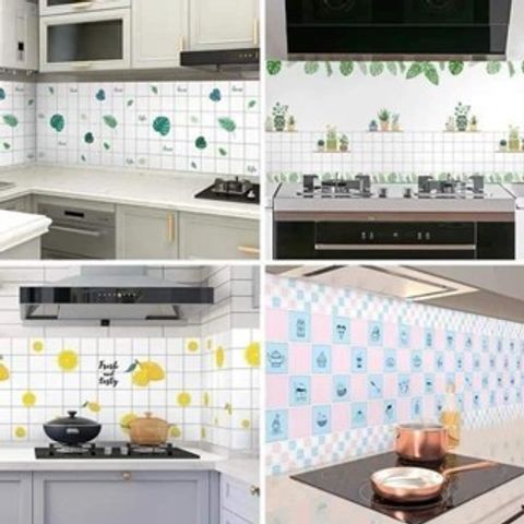 Cuộn Giấy Dán Bếp Hoạ Tiết Kẻ Tráng Nhôm Size 2m x 60cm - Tiện Lợi Và Đẹp Mắt