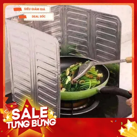 Tấm Chắn Dầu Mỡ Vách Ngăn Nhôm - Gấp Gọn Tiện Dụng Cho Nhà Bếp Họa Tiết Hoa Văn
