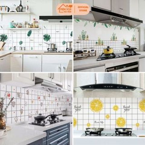 Cuộn Giấy Dán Bếp Hoạ Tiết Kẻ Tráng Nhôm Size 2m x 60cm - Tiện Lợi Và Đẹp Mắt