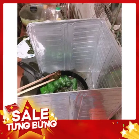 Tấm Chắn Dầu Mỡ Vách Ngăn Nhôm - Gấp Gọn Tiện Dụng Cho Nhà Bếp Họa Tiết Hoa Văn