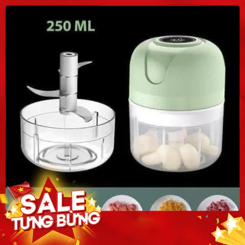 Máy Xay Tỏi Ớt Đa Năng 250ml - Sạc Pin Tiện Lợi, Dễ Sử Dụng