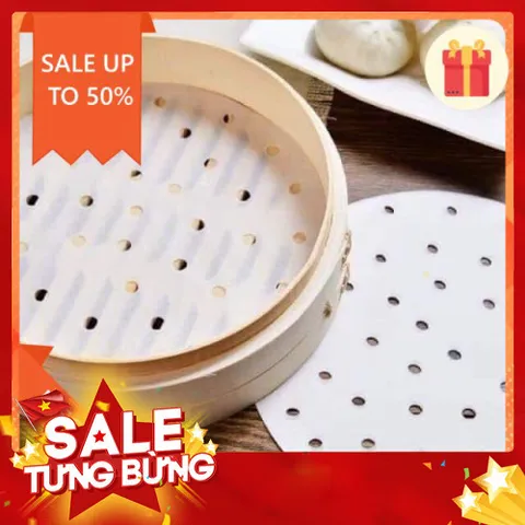 100 Tờ giấy nến đục lỗ size 23cm dùng cho nồi chiên không dầu hoặc lót bánh