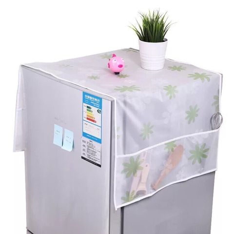 Tấm Phủ Tủ Lạnh Chống Bụi Có Túi Đựng Đồ | Khăn Che Tủ Lạnh Chống Thấm Trang Trí Nhà Bếp Cao Cấp