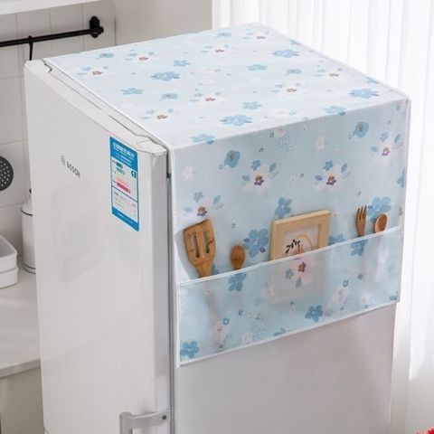 Tấm Phủ Tủ Lạnh Chống Bụi Có Túi Đựng Đồ | Khăn Che Tủ Lạnh Chống Thấm Trang Trí Nhà Bếp Cao Cấp