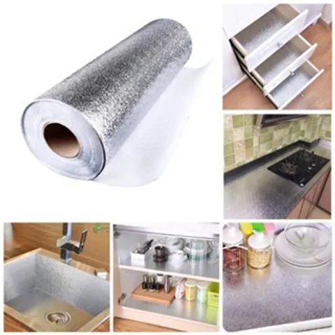 Cuộn Giấy Bạc Dán Bếp Kích Thước Dài 1m Rộng 60cm Chống Thấm, Chống Bám Bẩn Đa Năng