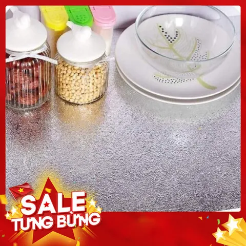 Cuộn Giấy Bạc Dán Bếp Kích Thước Dài 1m Rộng 60cm Chống Thấm, Chống Bám Bẩn Đa Năng
