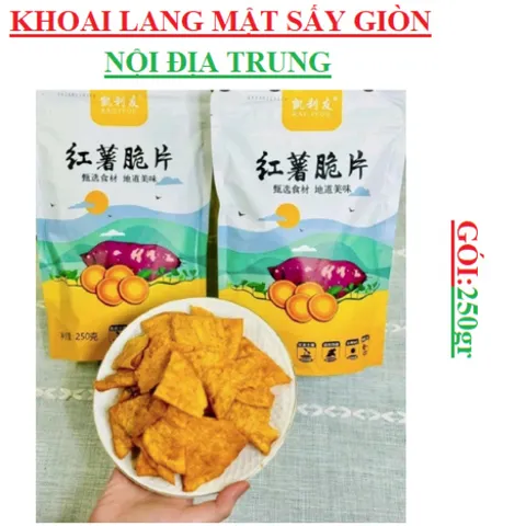 [Combo 3 Gói] Khoai Lang Mật Sấy Giòn KAILIYOU Nội Địa Trung - Khoai Lát Mỏng Siêu Giòn, Đồ Ăn Vặt Healthy (3x250g)