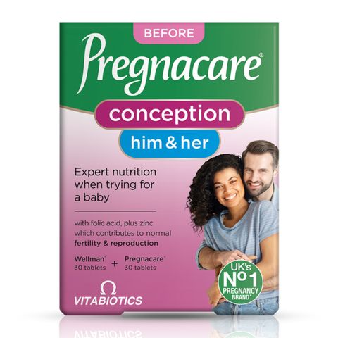 [Mẫu Mới] Viên uống Tăng Khả Năng Thụ Thai Vitabiotics Pregnacare Him & Her Conception 60 viên - Đẩy Nhanh Quá Trình Mang Thai Tự Nhiên - S/P Chuẩn UK