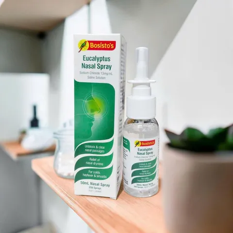 Bosisto's Xịt Mũi Eucalyptus Saline 50mL Phù Hợp Sử Dụng Hàng Ngày