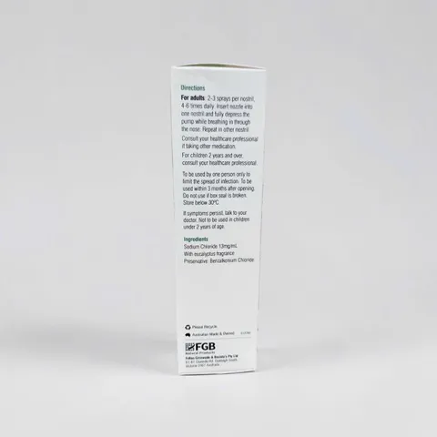 Bosisto's Xịt Mũi Eucalyptus Saline 50mL Phù Hợp Sử Dụng Hàng Ngày