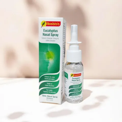 Xịt Mũi Bosisto's 50mL Eucalyptus Saline Nhập Khẩu Chính Hãng