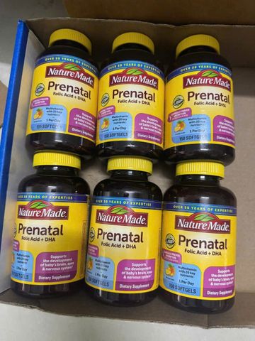 Vitamin Tổng Hợp cho Mẹ Bầu Nature Made Prenatal Folic Acid + DHA 150 viên - Hỗ Trợ Phát Triển Toàn Diện cho Mẹ & Thai Nhi - S/P Chuẩn Mỹ