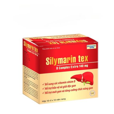 Viên uống bổ gan Silymarin Tex cao atiso, cao cà gai leo giảm xơ gan, men gan, viêm gan - 100 viên [Silymarin Tex Đỏ]