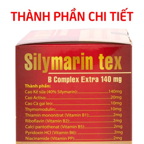 Viên uống bổ gan Silymarin Tex cao atiso, cao cà gai leo giảm xơ gan, men gan, viêm gan - 100 viên [Silymarin Tex Đỏ]