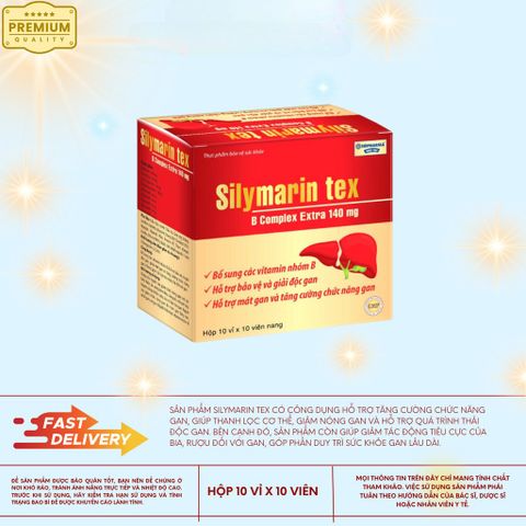 Viên Uống Bổ Gan Silymarin Tex Hộp 100 Viên – Hỗ Trợ Chức Năng Gan, Bổ Sung Vitamin B