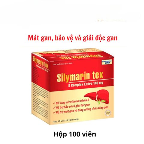 Viên Uống Silymarin Tex Đỏ 100 Viên – Hỗ Trợ Chức Năng Gan, Hỗ Trợ Giảm Men Gan