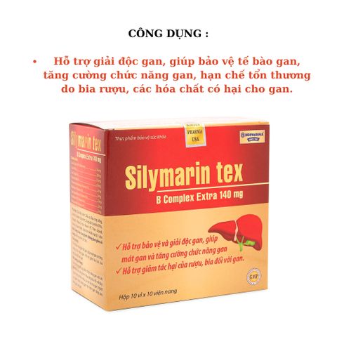 Viên Uống Silymarin Tex Đỏ 100 Viên – Hỗ Trợ Chức Năng Gan, Hỗ Trợ Giảm Men Gan