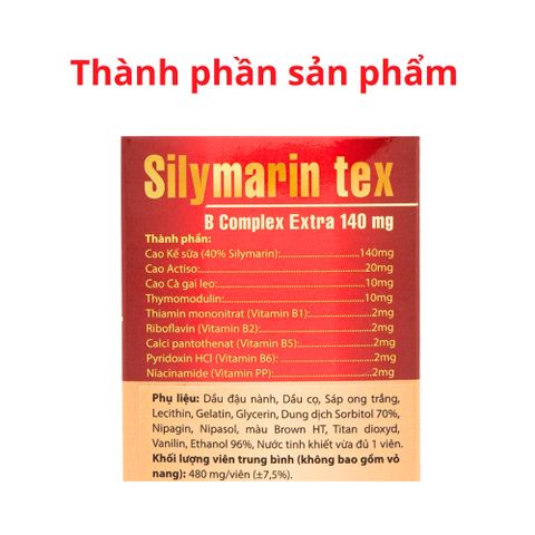 Viên Uống Silymarin Tex Đỏ 100 Viên – Hỗ Trợ Chức Năng Gan, Hỗ Trợ Giảm Men Gan